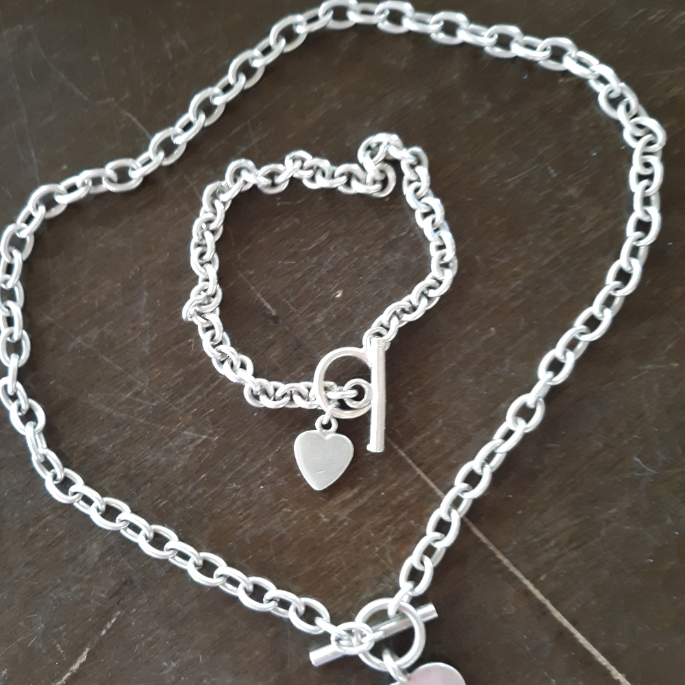 Matching necklace and bracelet.